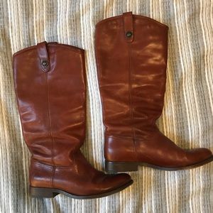Frye Melissa Pull-on Cognac wide calf riding boot
